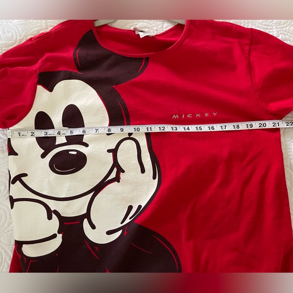 Walt Disney World Women's Red Mickey Mouse Face Tee Sz Large - Picture 7 of 9